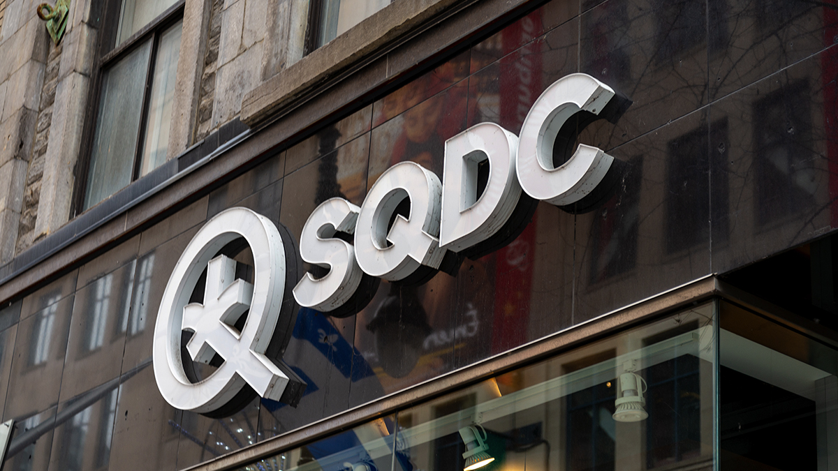 SQDC logo on the outside of a store.