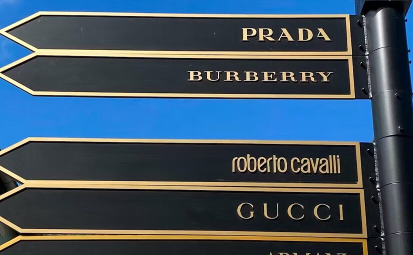 Sign posts of luxury brands.