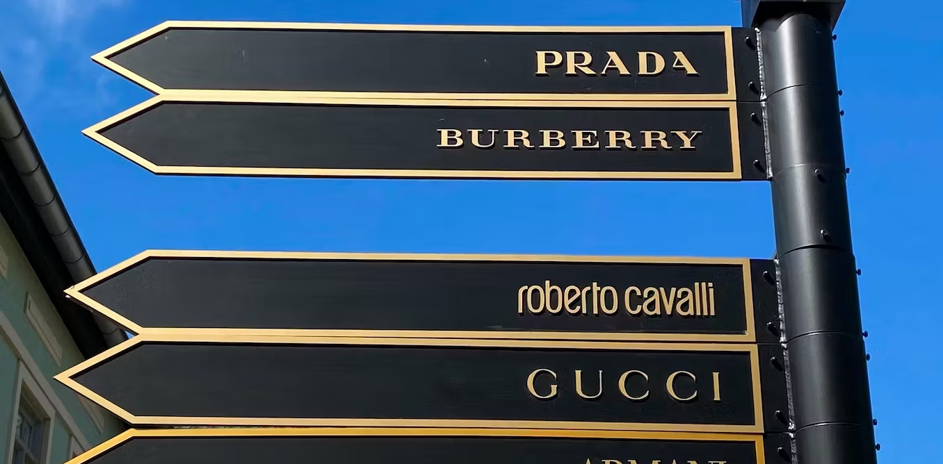 Sign posts of luxury brands.