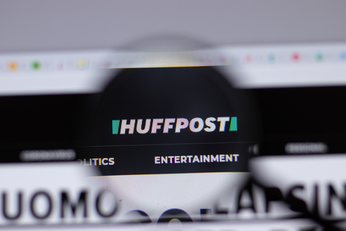 Heading of a website that says "HUFFPOST" at the top and underneath it, a subheading that says "ENTERTAINMENT".